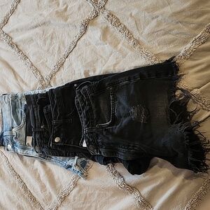 1 Blue Denim, 3 Black Denim Women's Shorts, 4 Different Designers